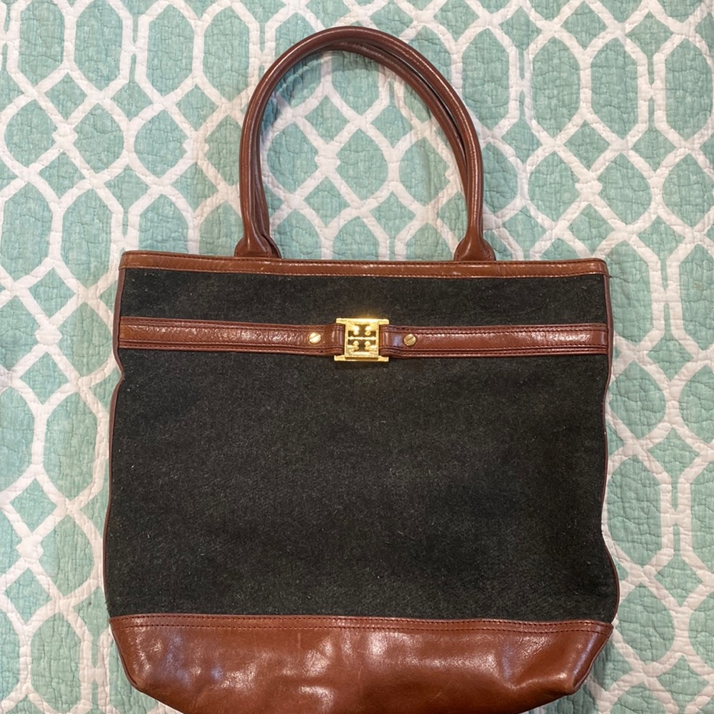 Tory Burch Wool & leather tote bag